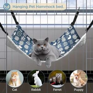 2Pcs Cat Hanging Hammock Soft Breathable