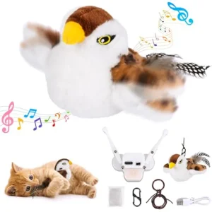 Cat Toys Flapping Bird Lifelike Sparrow