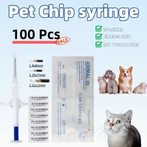 New 100pcs Pet Animal Microchip Syringe