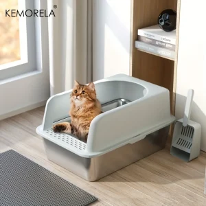 Stainless Steel Litter Box With Mat